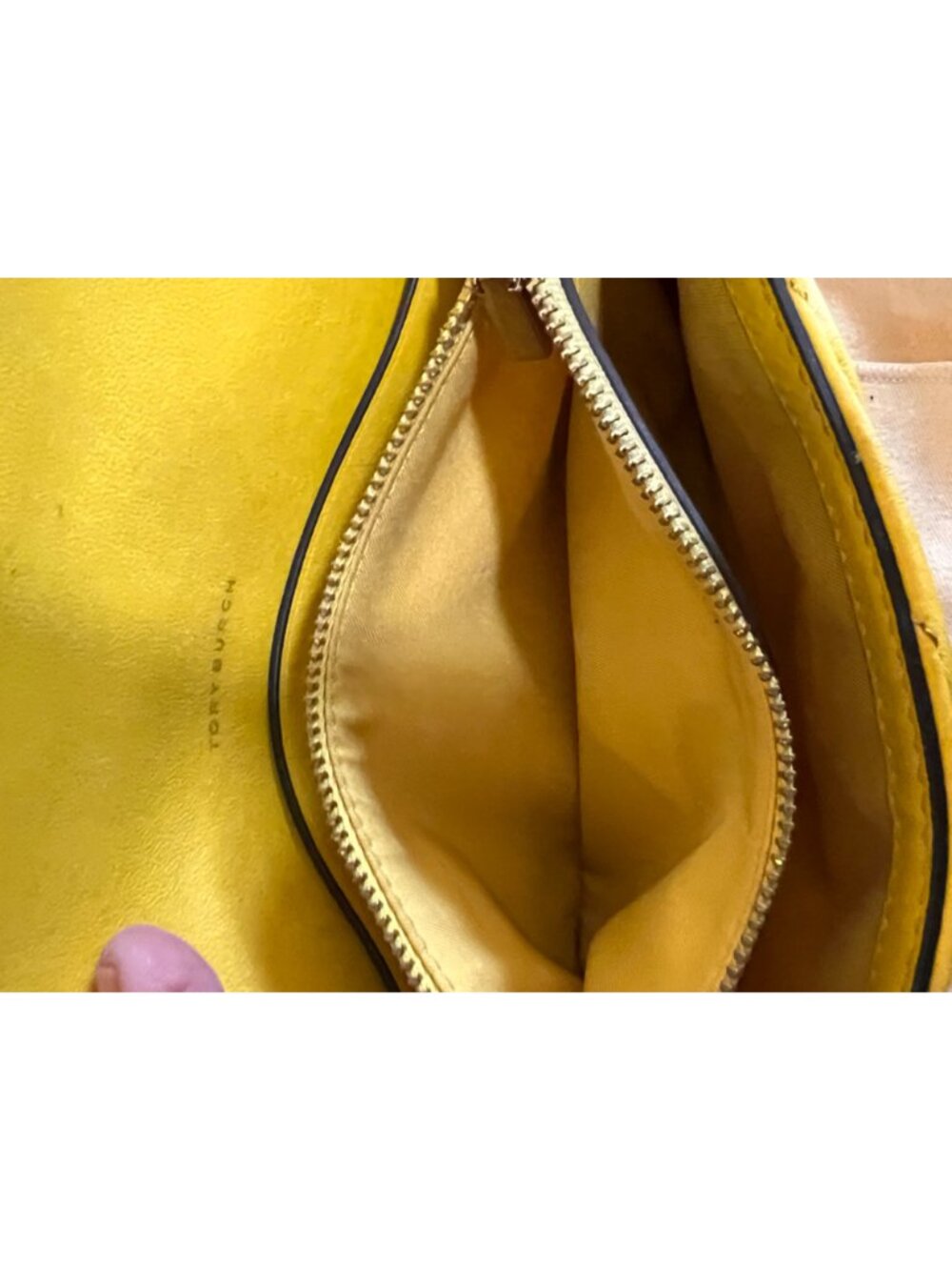 *** Authentic Tory Burch Yellow Quilted Leather Kira Crossbody - Picture 11 of 14